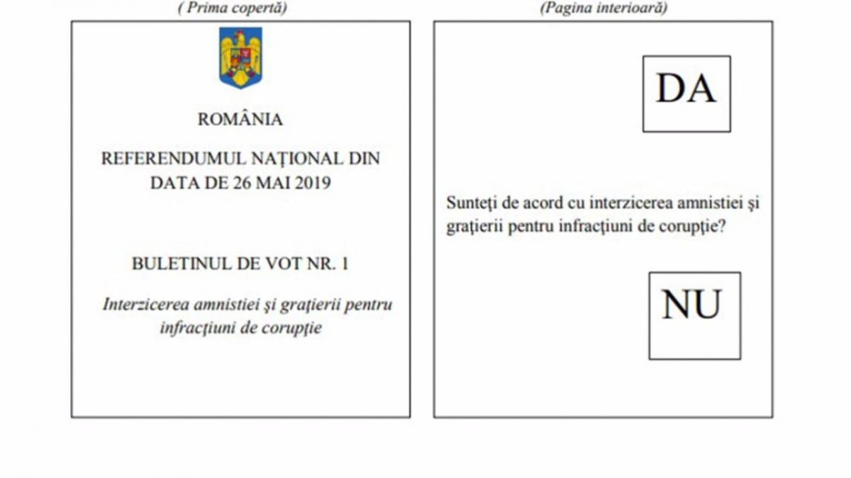 cum vor arata buletinele de vot de la referendumul din 26 mai