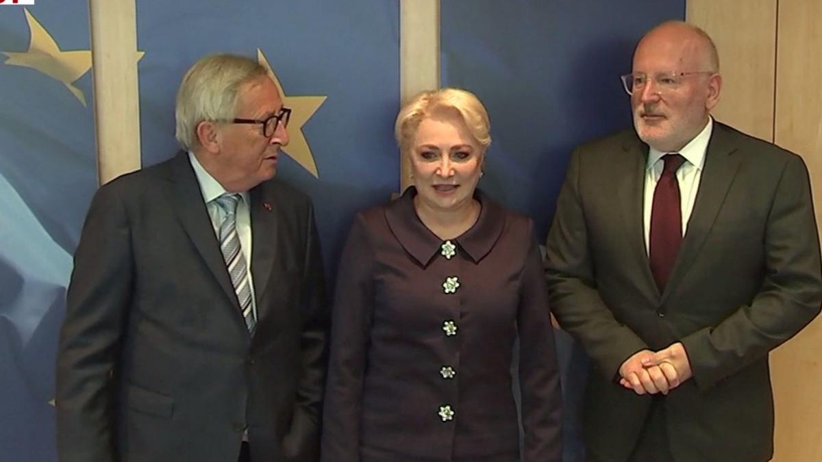 viorica dancila a facut pace cu juncker si timmermans discutia pe justitie nu mai exista