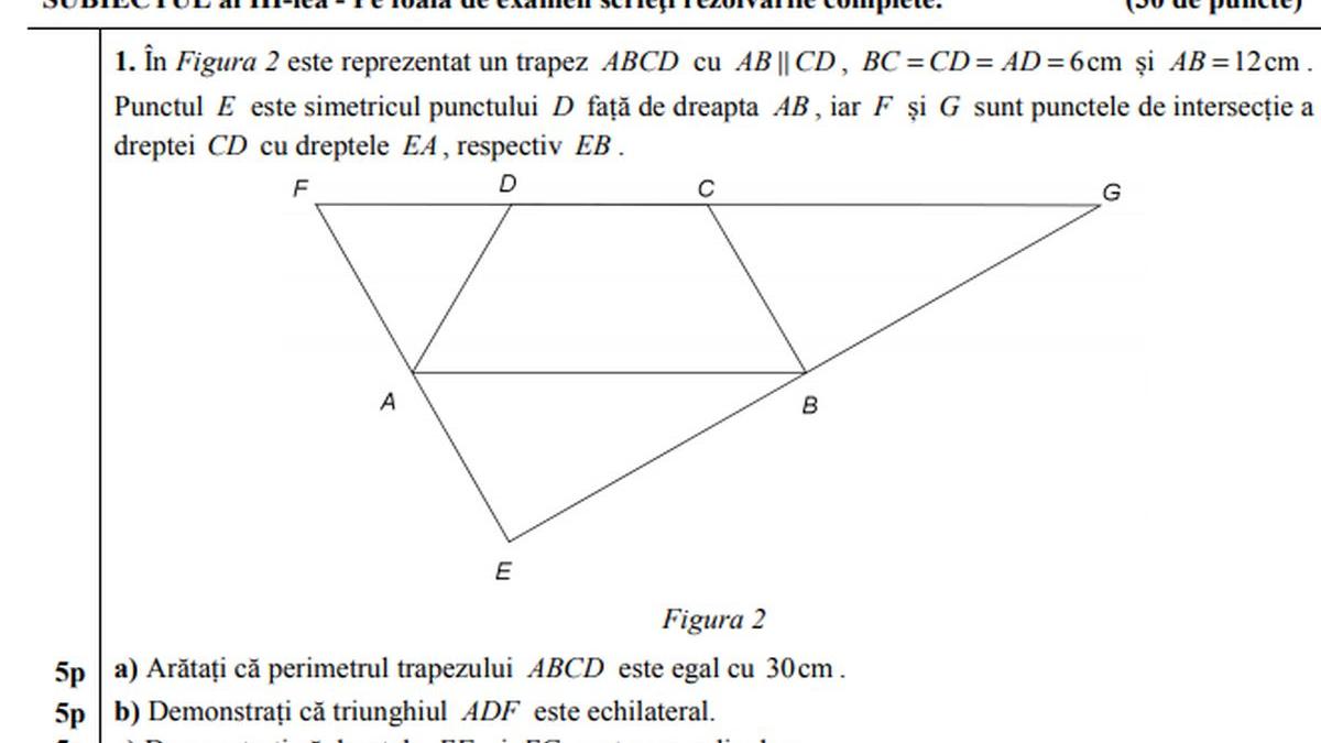 subiecte matematica la evaluarea nationala avem subiectele si baremul la matematica