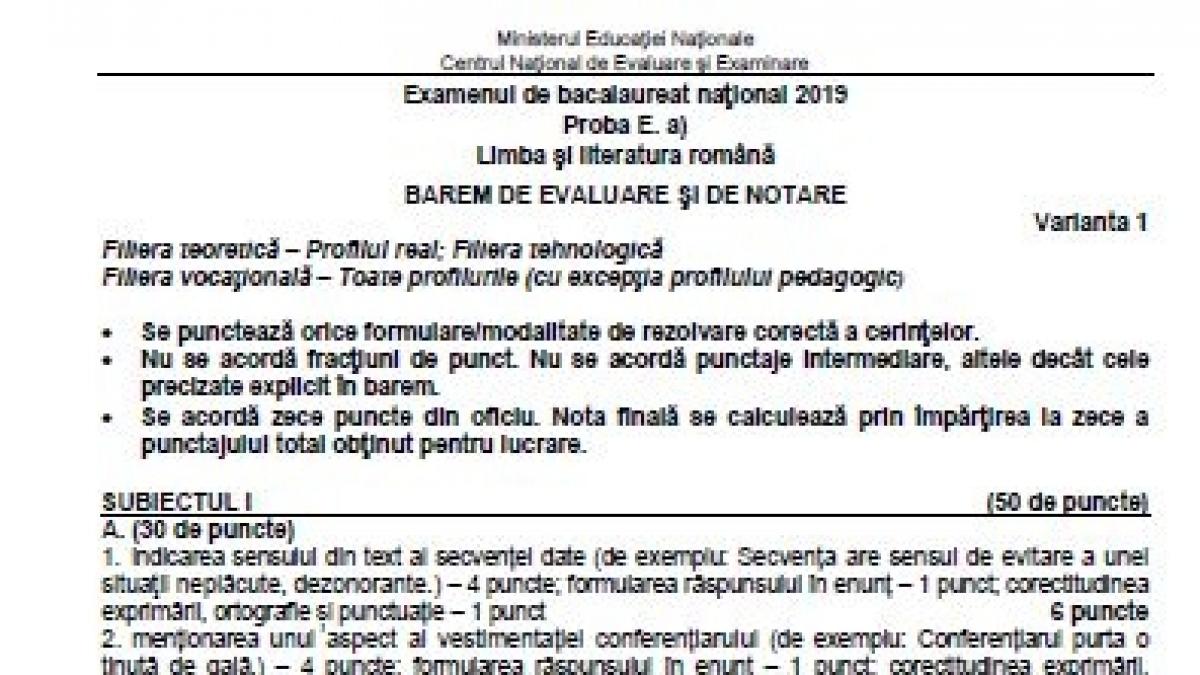 Edu Ro Barem RomanÄ Bac 2019 Cum Se CalculeazÄ Nota