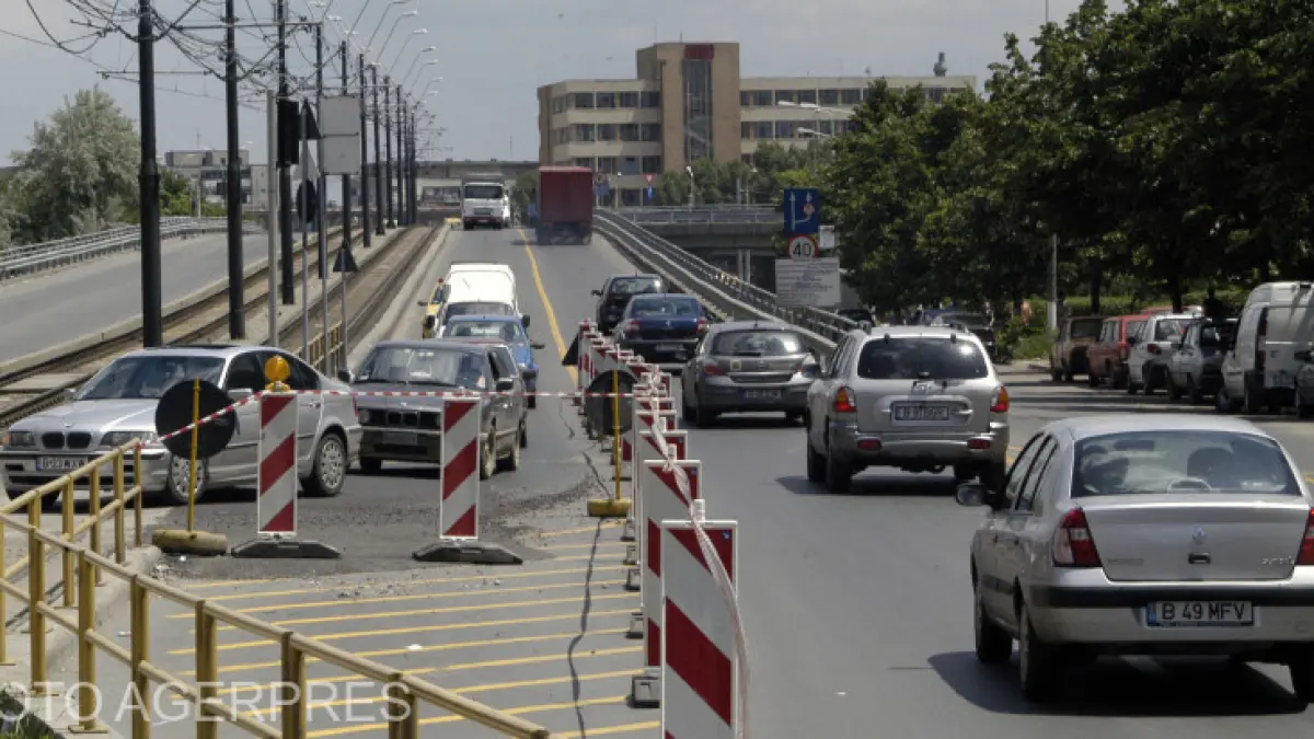 nebunie in trafic podul grant inchis pe un sens