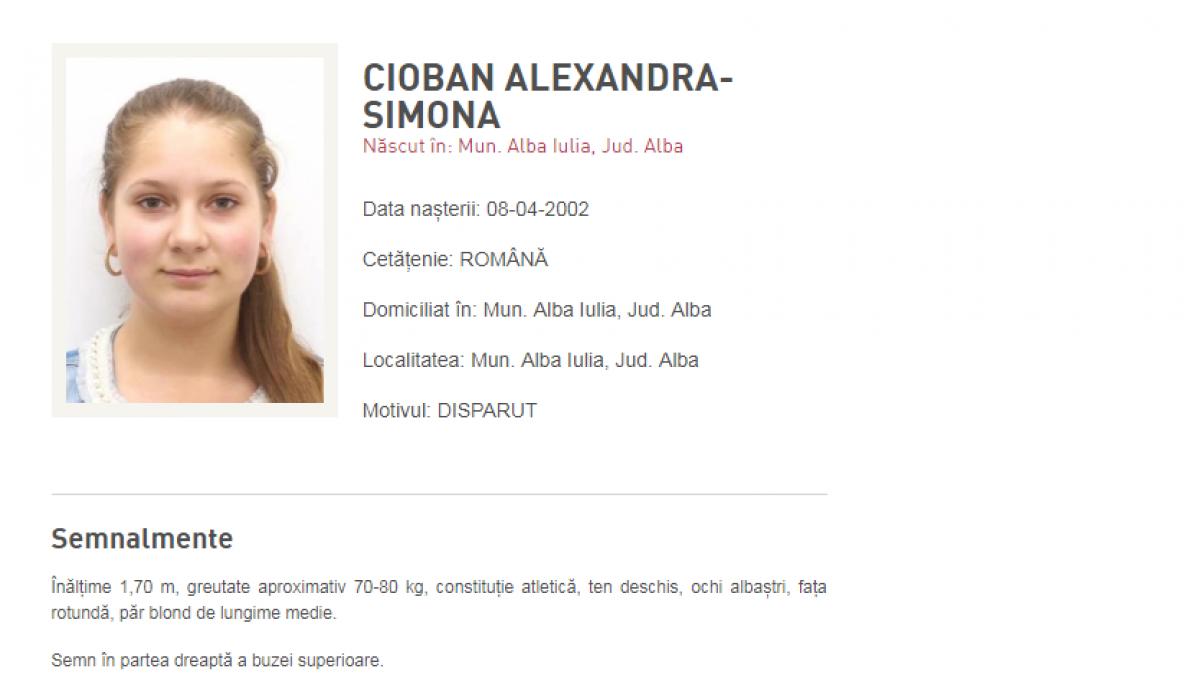 alexandra are 17 ani si miercuri a plecat de acasa impreuna cu iubitul ei de atunci nimeni nu mai
