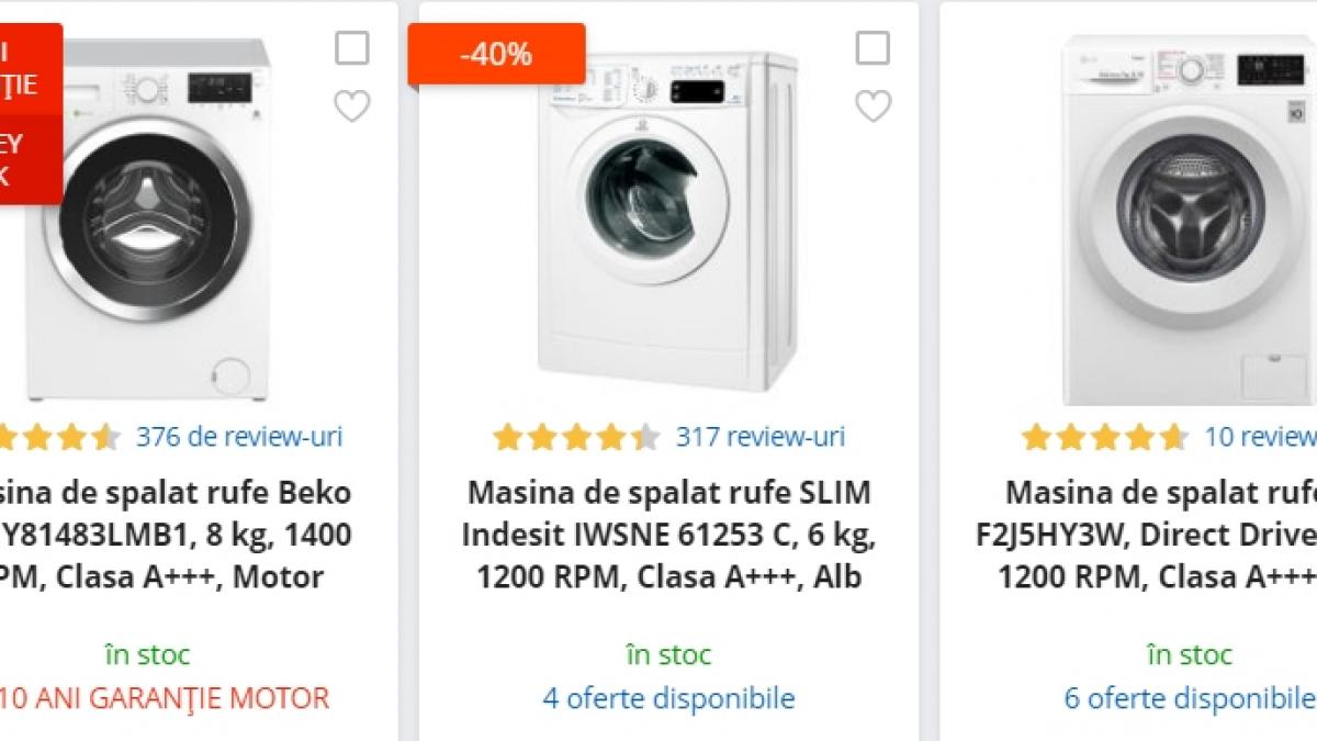 emag reduceri 3 masini de spalat din clasa a si la 900 de lei