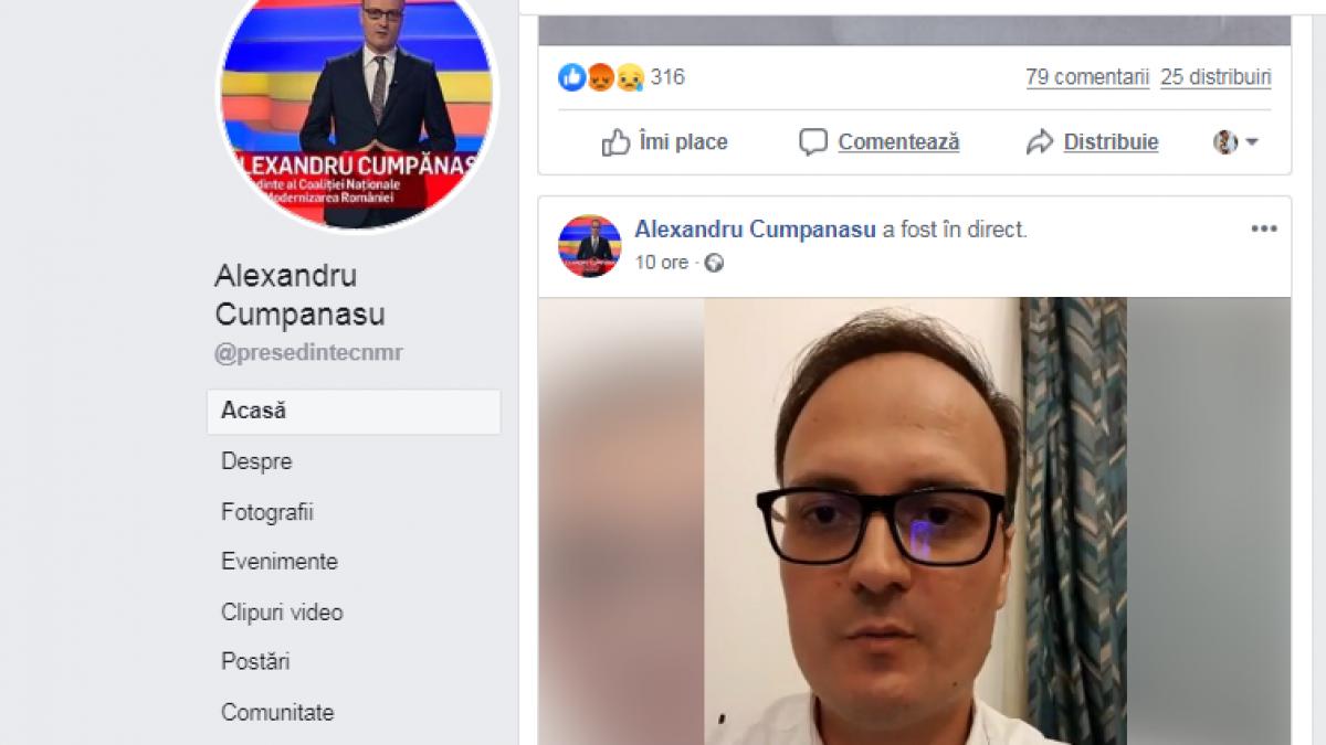 gafa comisa de alexandru cumpanasu ce a aparut pe pagina de facebook a noului candidat la