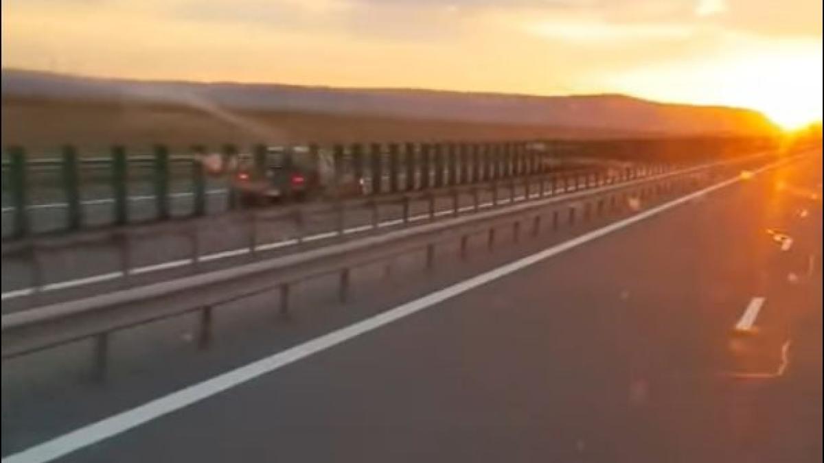 imagini socante surprinse in romania sofer filmat in timp ce mergea pe contrasens pe autostrada