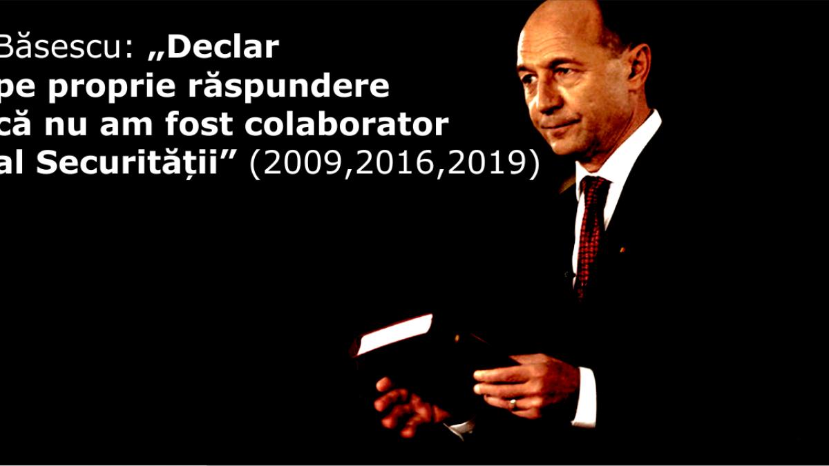 basescu a fost obligat sa si recunoasca notele la securitate