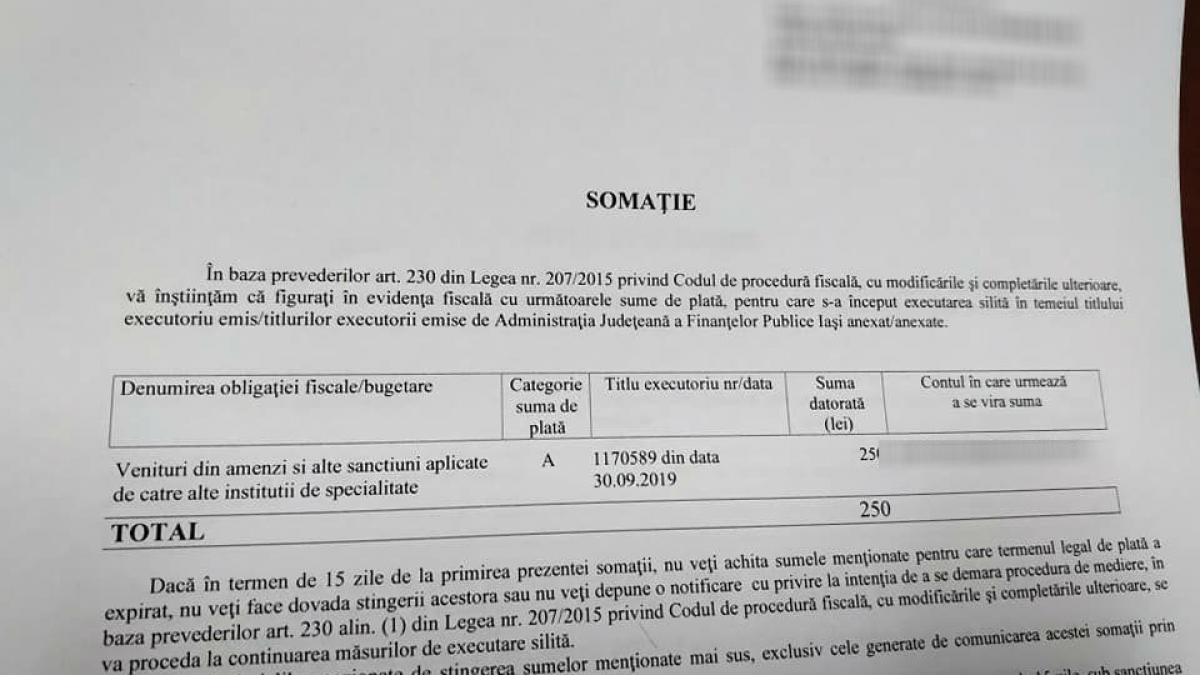 cosmin a platit o amenda la anaf prin aprilie in august a primit un mesaj bizar de la contabila asa