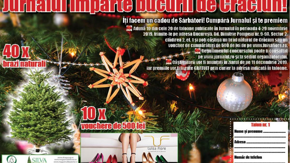 jurnalul imparte bucurii de craciun castiga brazi si vouchere de cumparaturi