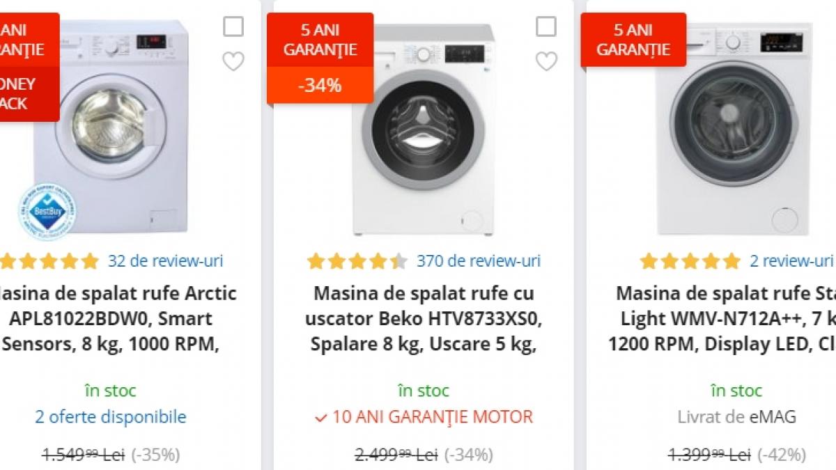 emag reduceri 3 masini de spalat si la 800 lei inainte de black friday 2019