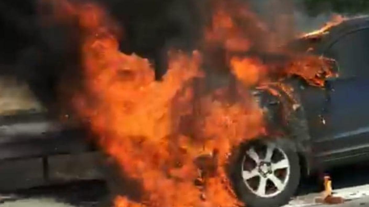 accident socant la cluj soferul gasit inconstient langa masina