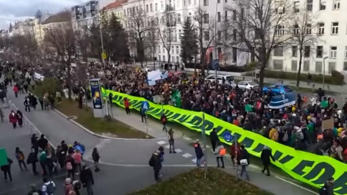 protest in fata ministerului mediului din viena sute de oameni au iesit in strada pentru a protesta