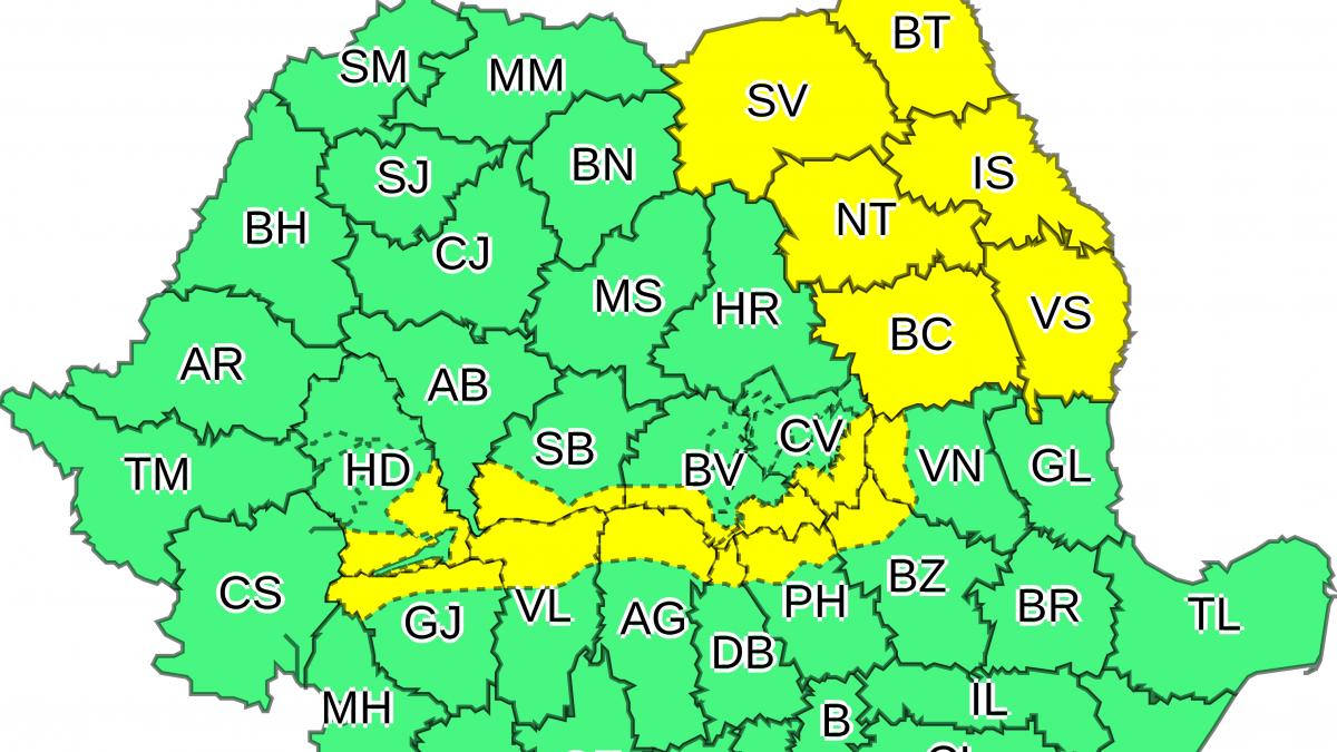 cod galben de ninsori puternice in mai multe judete ale tarii vremea se schimba radical