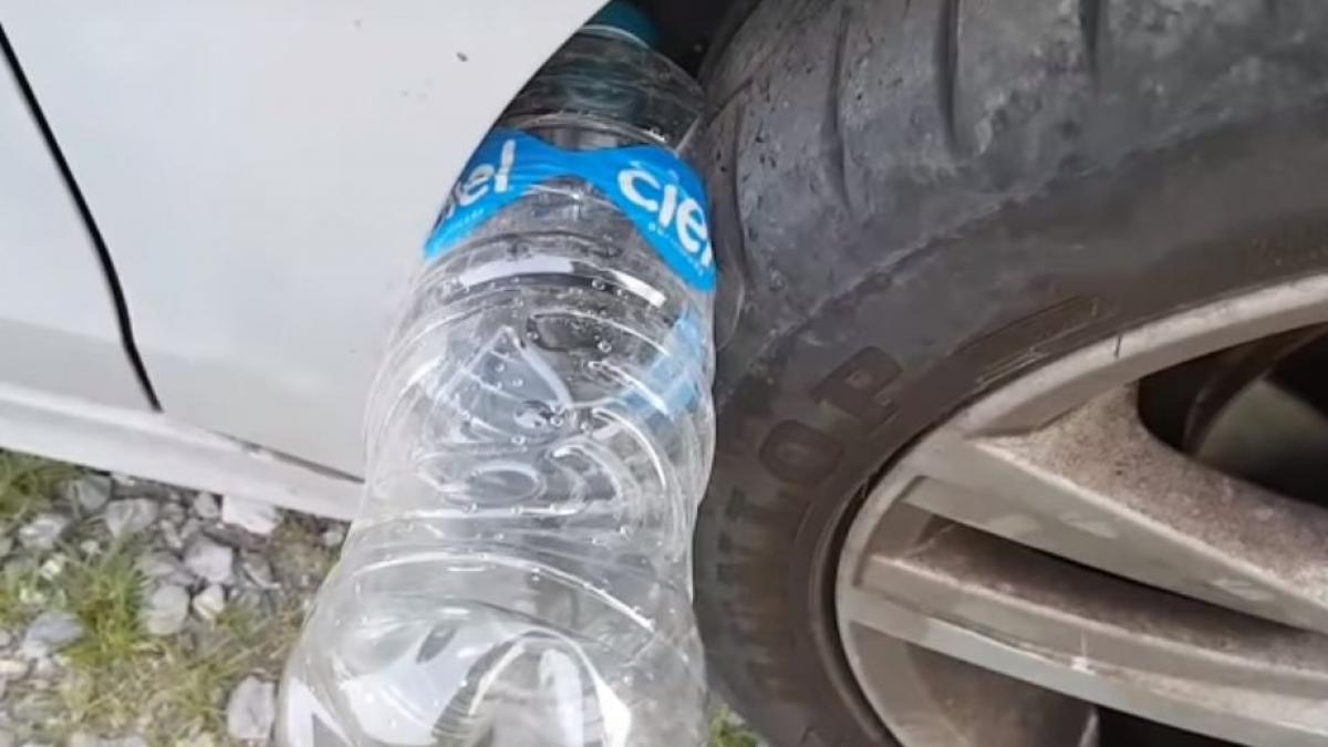 a reaparut o veche metoda de furt de ce se pune o sticla de plastic la roata masinii