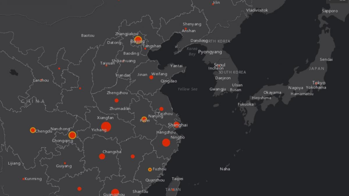 coronavirus china aceasta harta arata in timp real cum se extinde coronavirusul