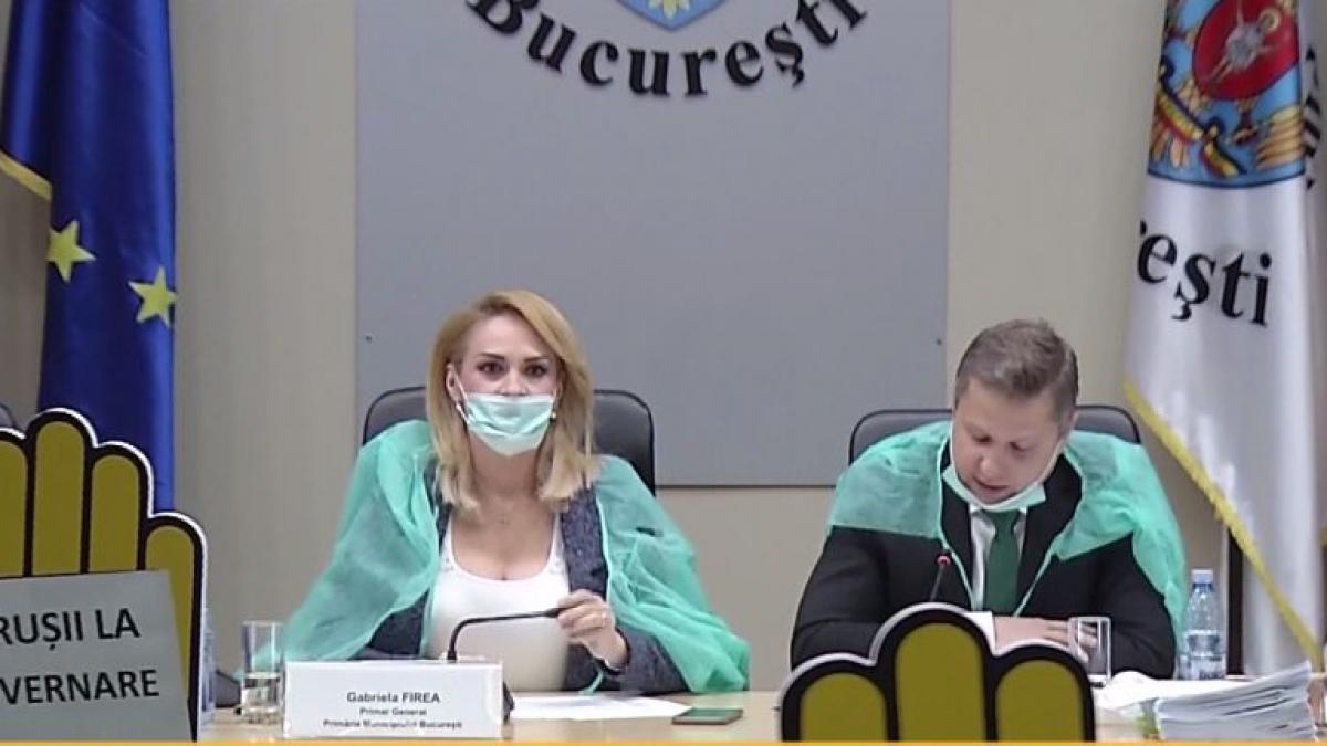 gabriela firea si consilierii generali psd au venit la sedinta cgmb cu masti si halate ne protejam