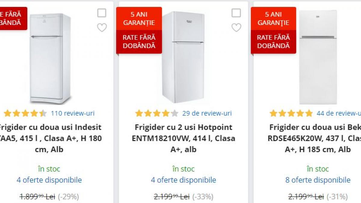 emag reduceri 3 frigidere de peste 400 de litri sub 1 550 de lei
