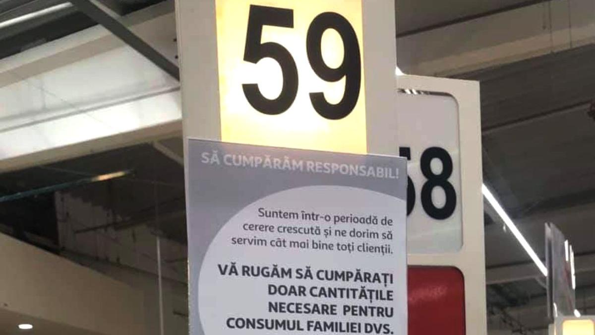 mesajul unui hipermarket romania pentru clientii speriati coronavirus