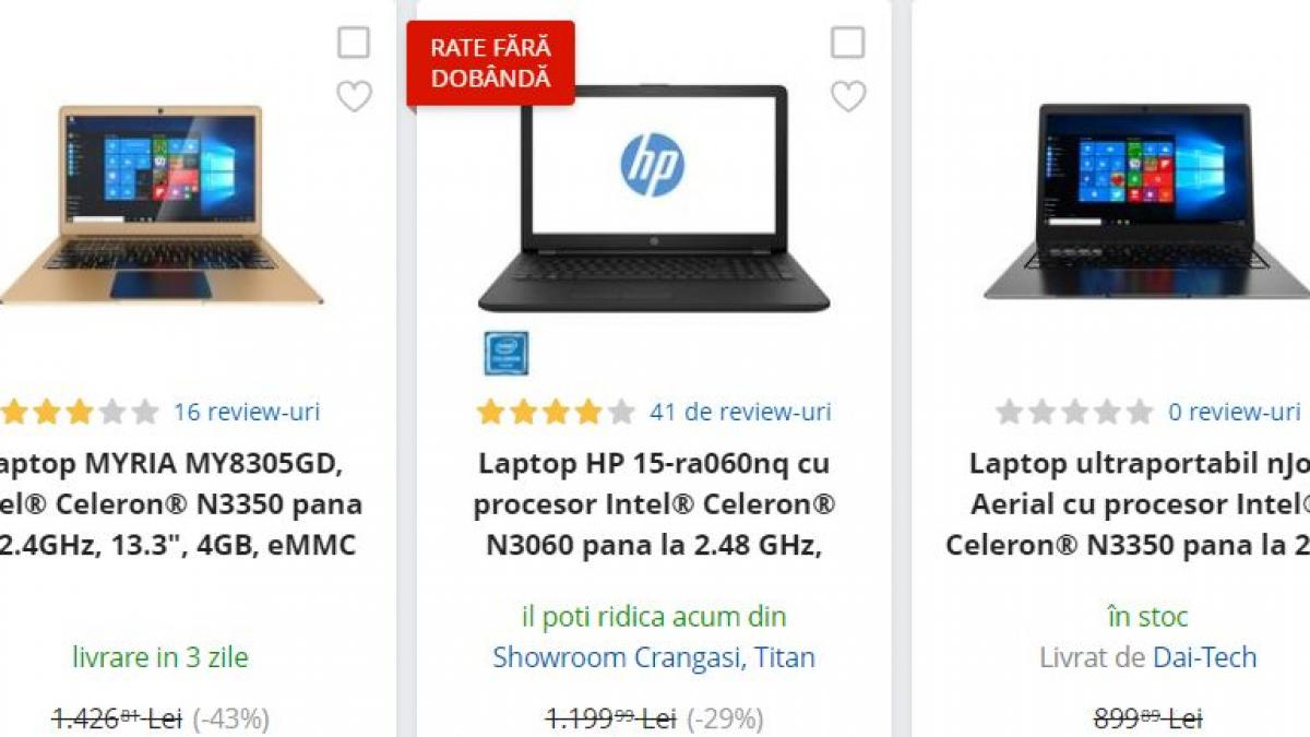 emag reduceri 3 laptopuri bune sub 860 de lei