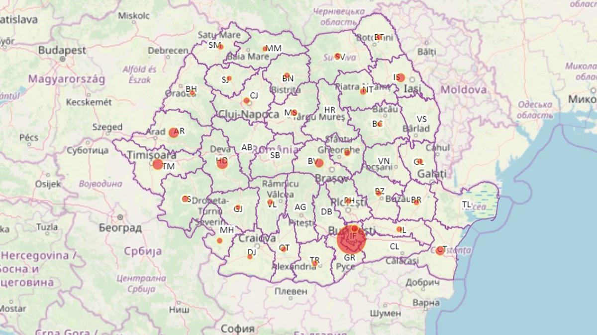 harta judete coronavirus romania