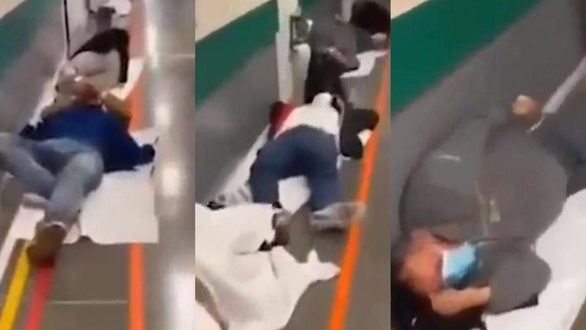 imagini cutremuratoare in spitalele din spania bolnavii stau pe jos in asteptarea unui pat la ati