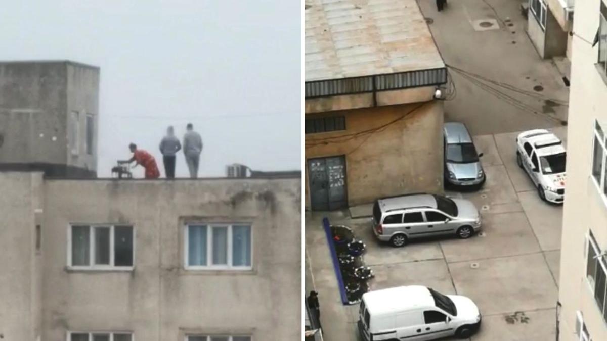 tineri gratar bloc alexandria politia patrula cartier