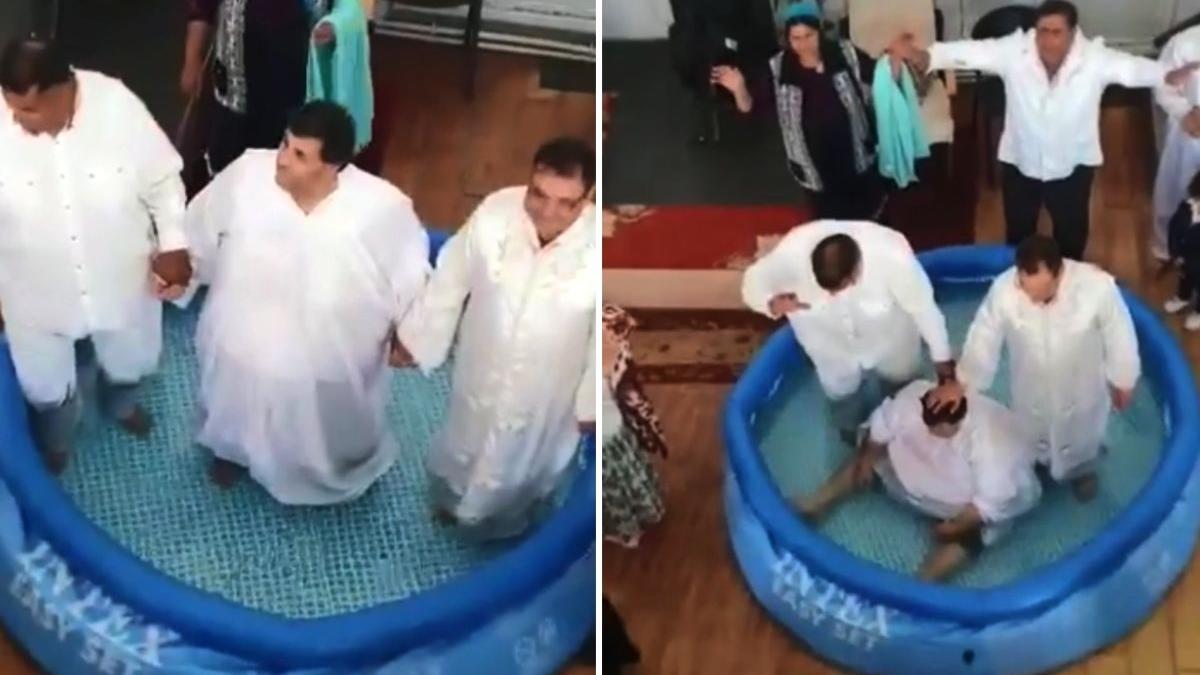 mai multi pocaiti din targu jiu s au botezat in sufragerie intr o piscina pentru copii