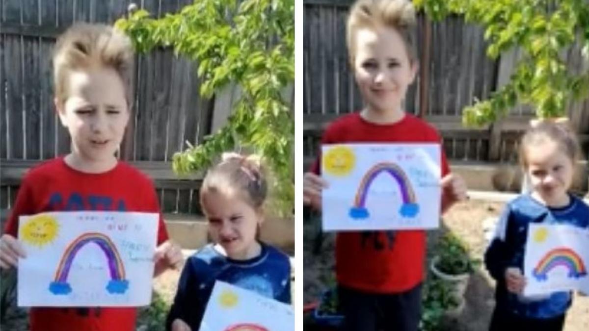 2 copii isi incurajeaza mama care lupta cu coronavirus