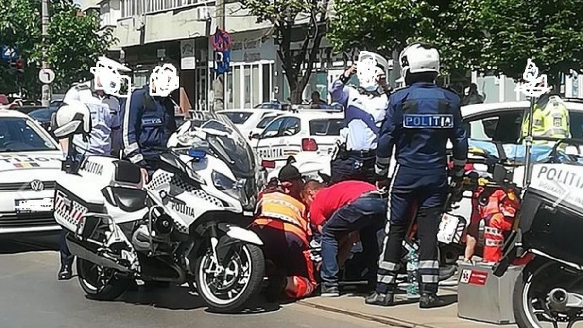 politist capitala lovit masina