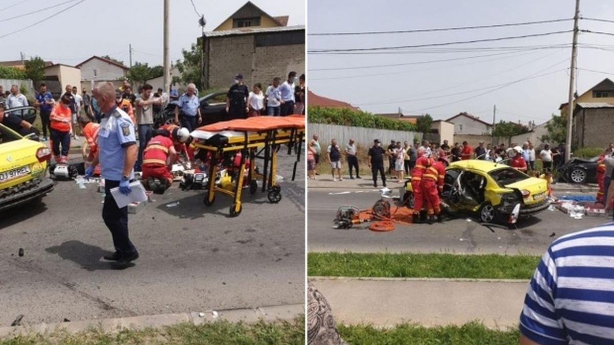 accident craiova taxi spulberat bmw