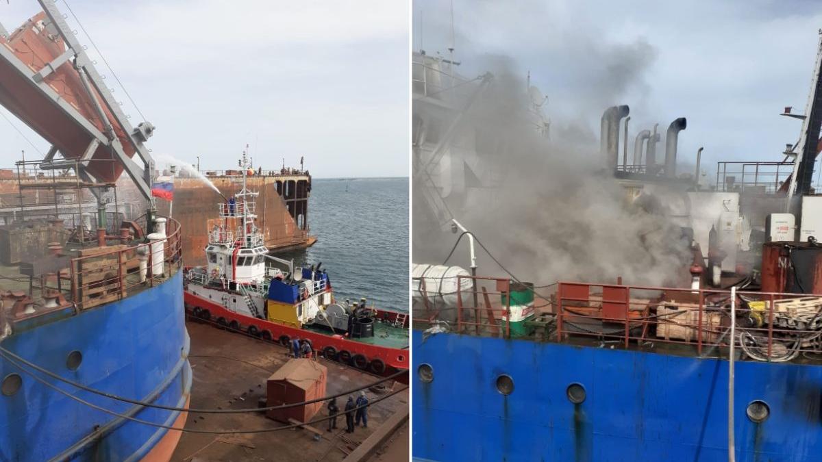 Incendiu la o navă aflată în Portul Midia Năvodari
