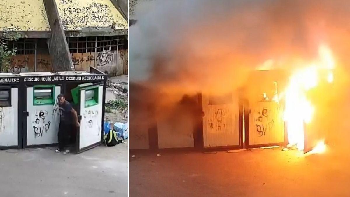 barbat braila dat foc tomberoane sa vada cat timp ajung pompierii