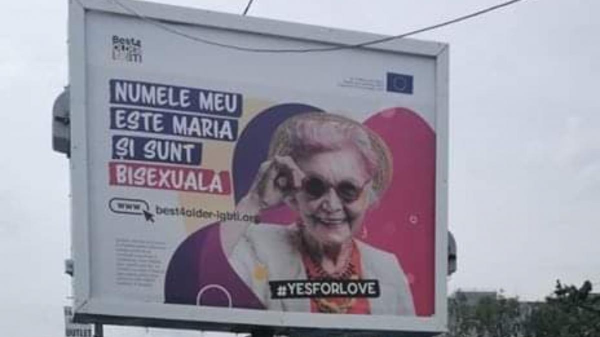bomba cine este de fapt maria pensionara de pe panourile lgbtq care au impanzit mai multe orase