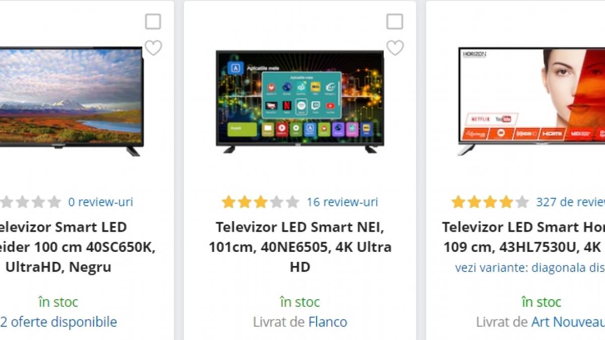 emag reduceri 3 televizoare 4k ultra hd sub 1 100 de lei