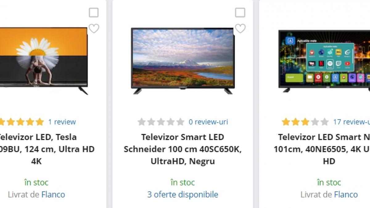emag reduceri 3 televizoare 4k ultra hd sub 1 000 de lei