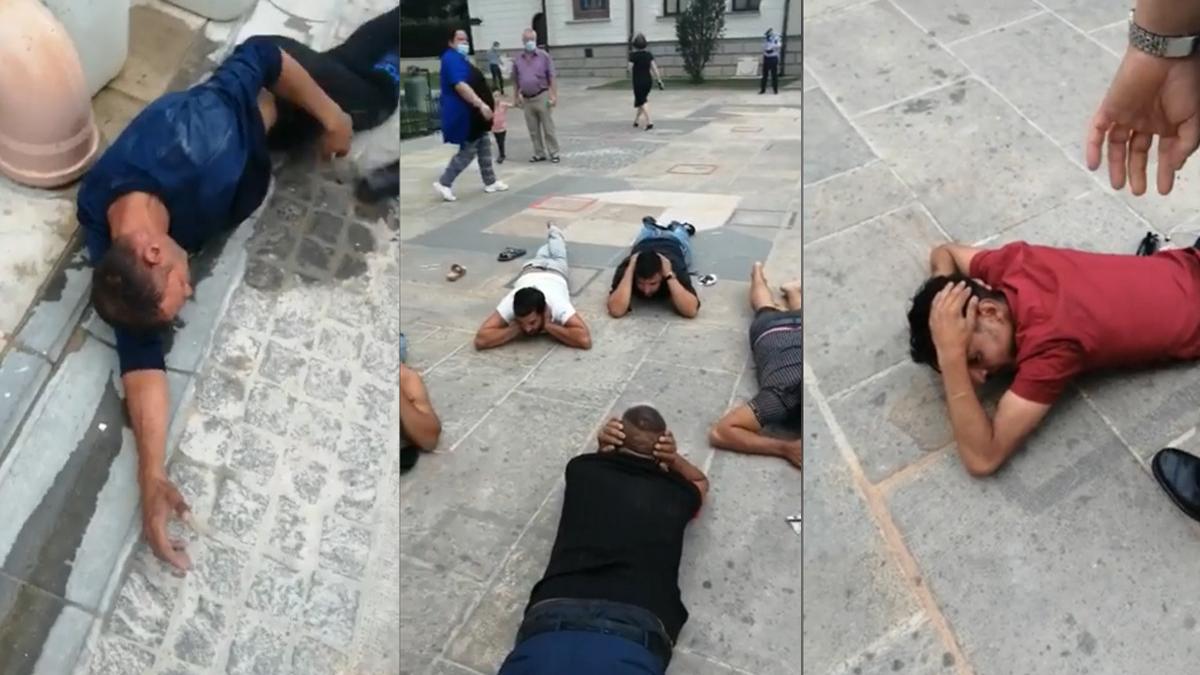 mai multi romi veniti sa se jure in curtea mitropoliei din iasi s au luat la bataie intre ei in