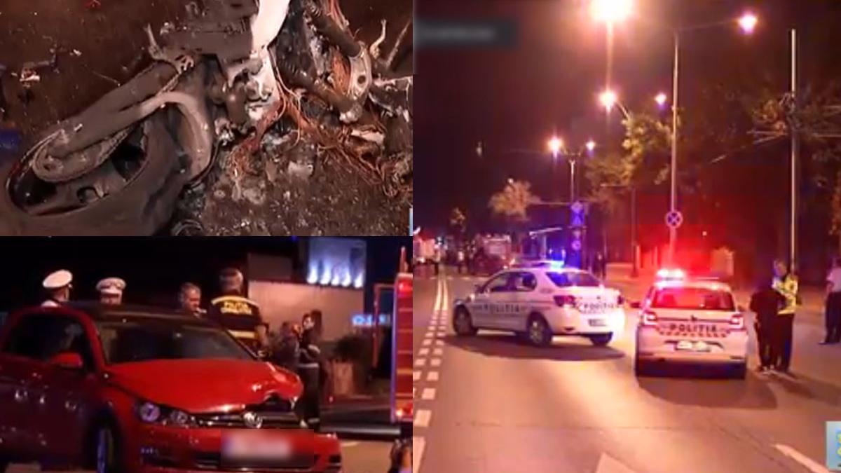 un motociclist a fost spulberat de o masina si aruncat prin aer mai bine de zece metri barbatul