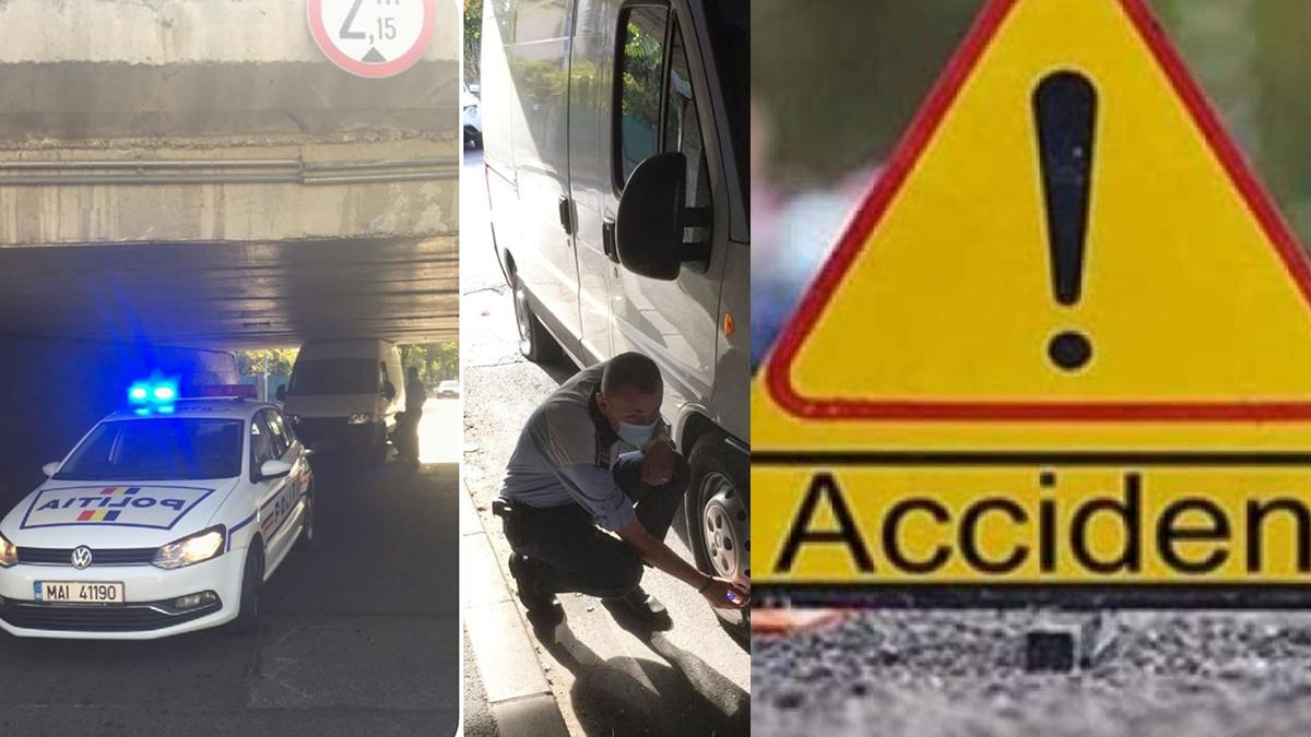 un sofer din cluj a ramas blocat cu duba intr un pasaj politistii i au desumflat rotile ca sa il