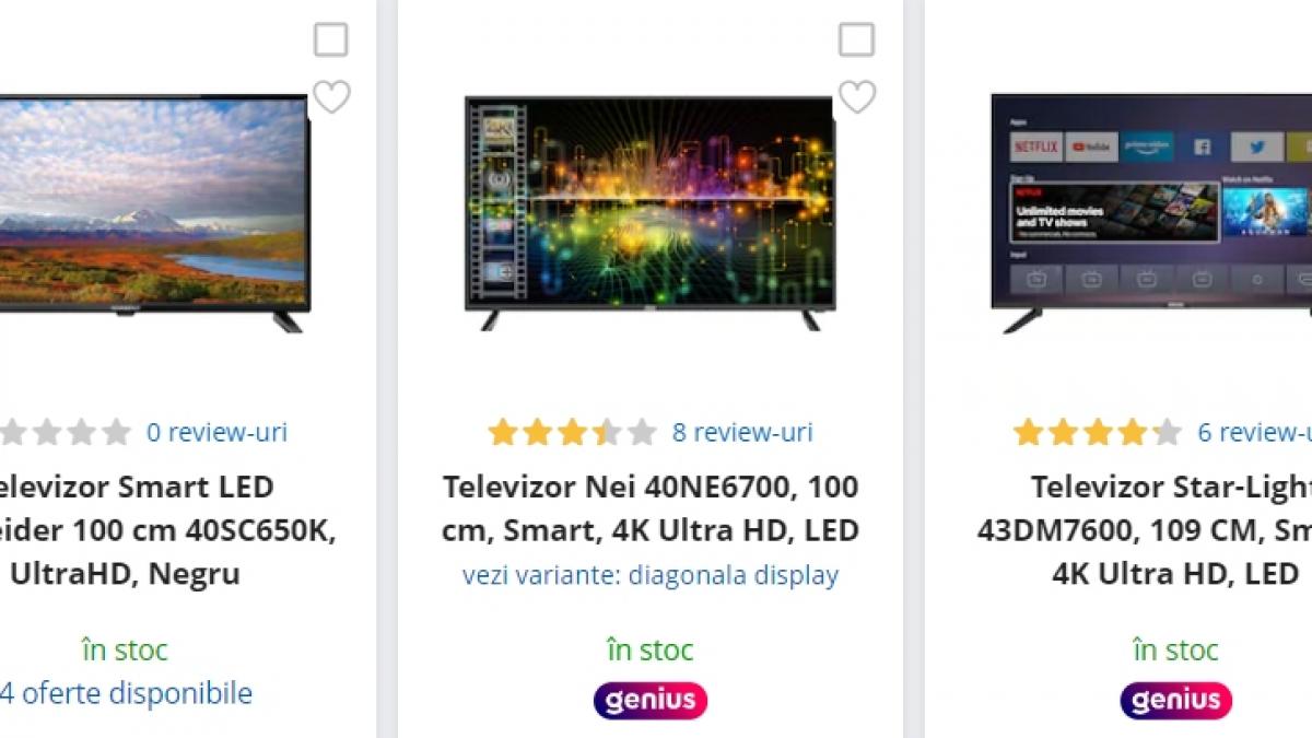 emag reduceri 3 televizoare 4k ultra hd sub 1 000 de lei