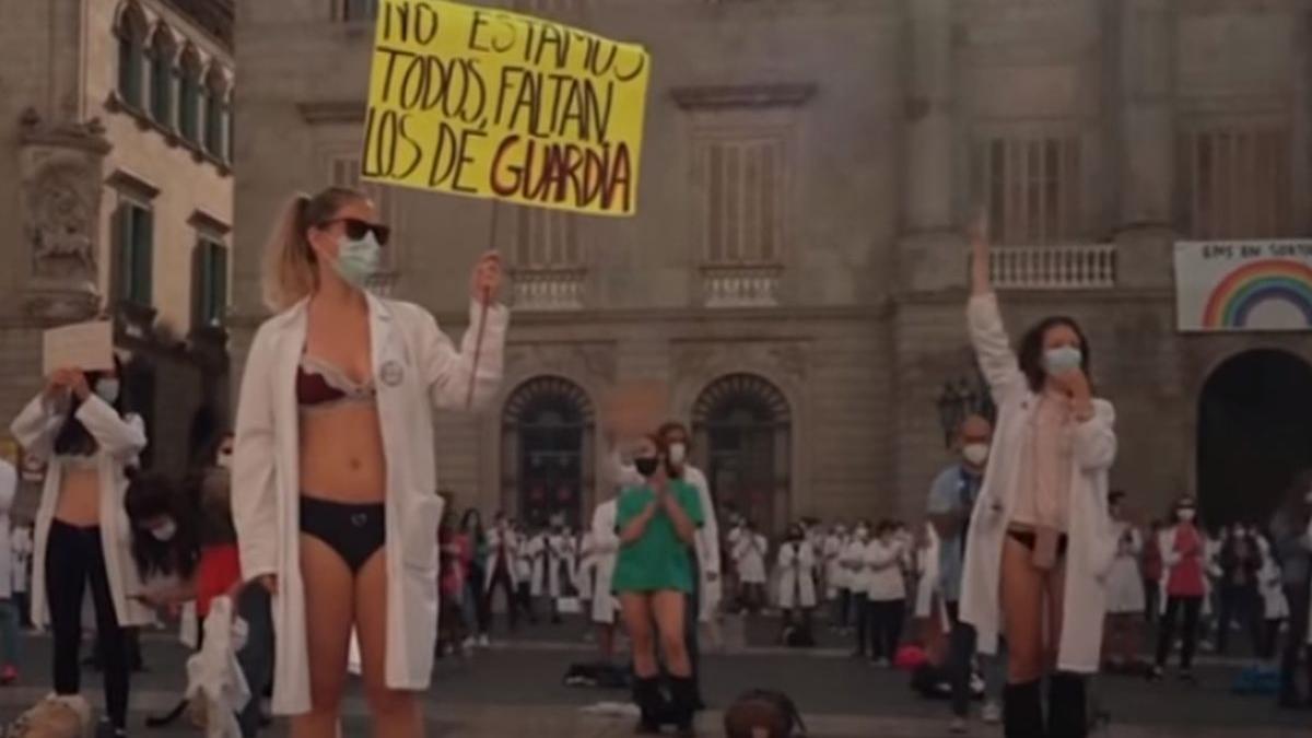 medici barcelona spania protest