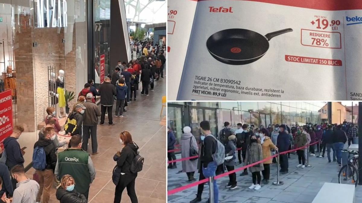 sute oameni coada oferte tigai deschidere mall brasov