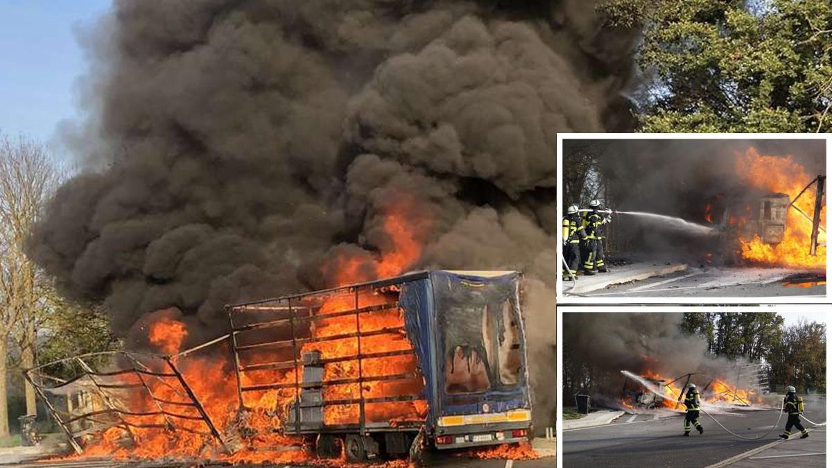 sofer incendiu cabina tir butelie gaz mancare