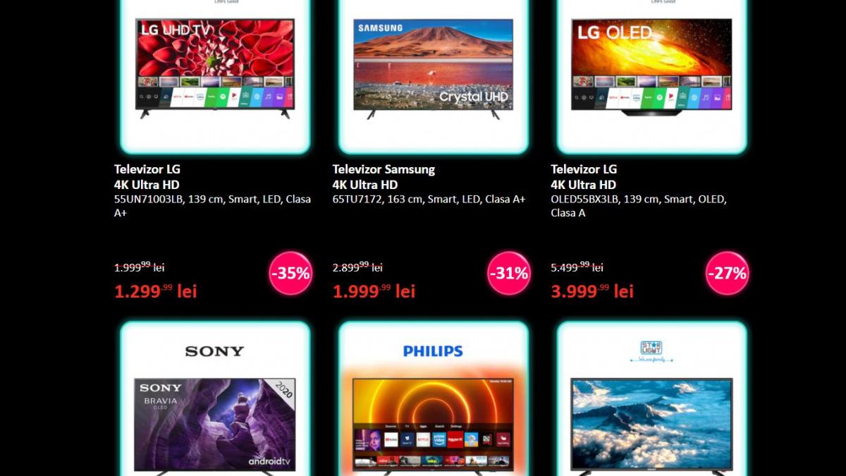 emag black friday 2020 12 televizoare 4k cu preturi mici iti iei unul cu 1 000 de lei