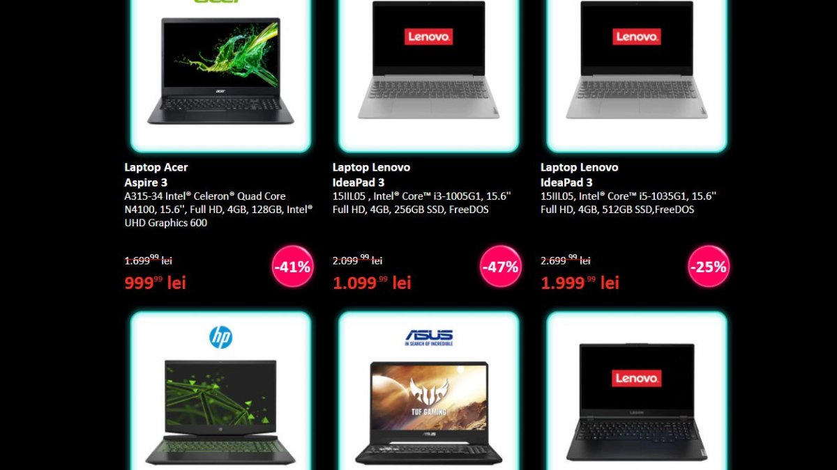 Laptop Person in charge of sports game Stupid eMAG Black Friday 2020. 7 laptopuri ieftine: îți cumperi unul cu 800 de lei!
