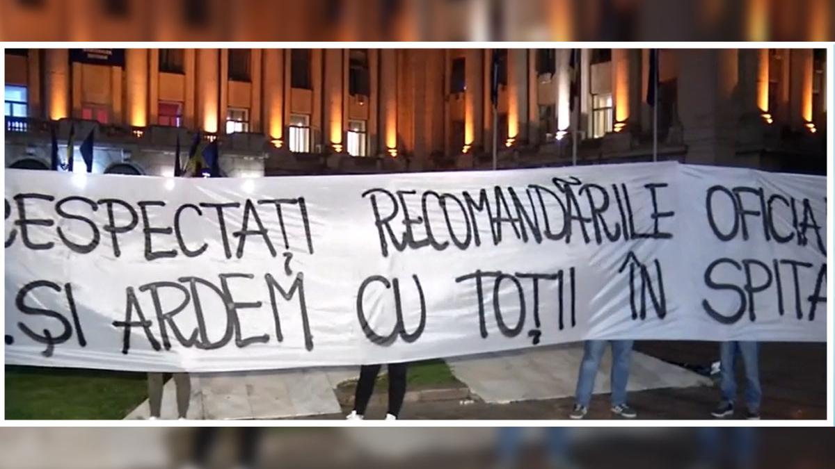 protest sediu mai incendiu sectia ati covid piatra neamt