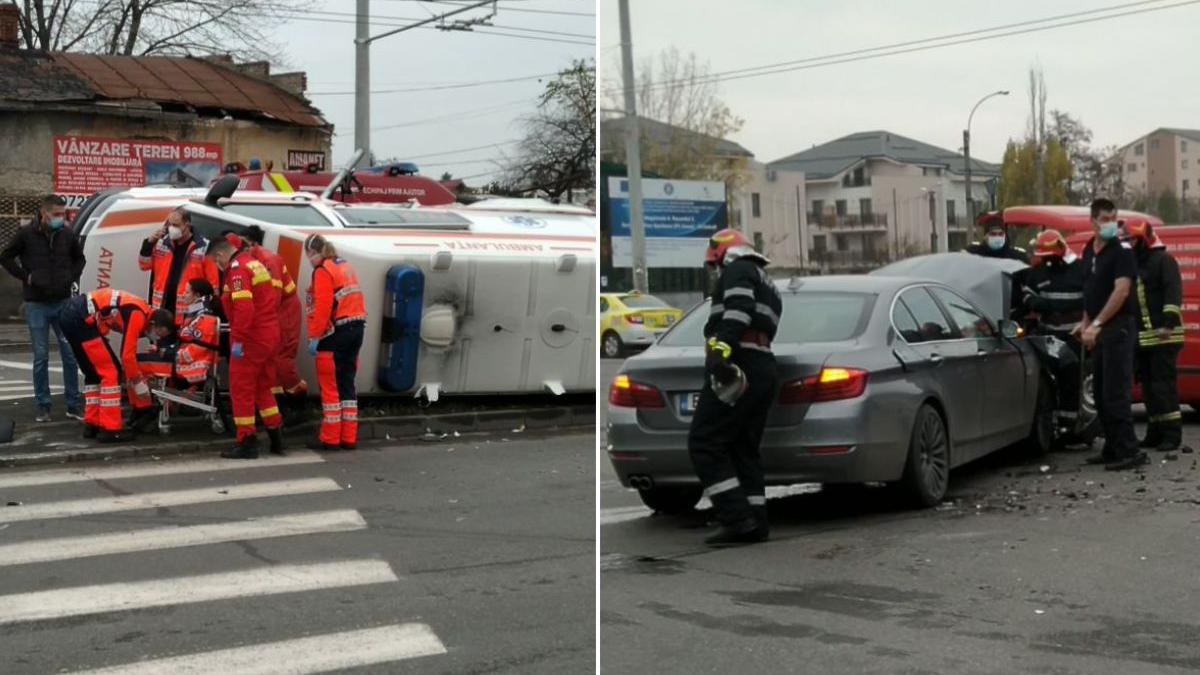 accident ambulanta bmw intersectie bucuresti