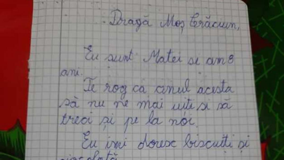 un baietel de 8 ani din targoviste scrisoare tulburatoare pentru mos craciun te rog sa nu ne mai
