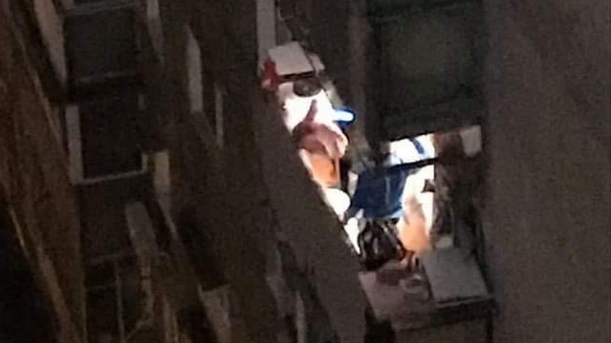 porc sacrificat balcon cartierul militari etajul 5