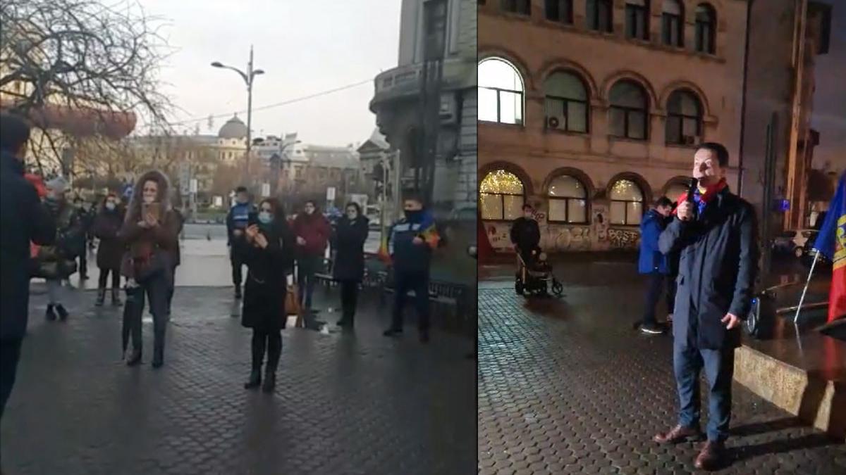 Protest în Piața Universității: Se cere redeschiderea școlilor