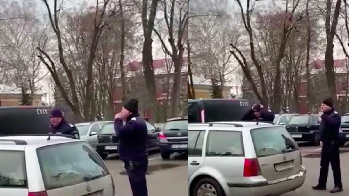 barbat roman lovit de jandar nu purta masca spatiul public