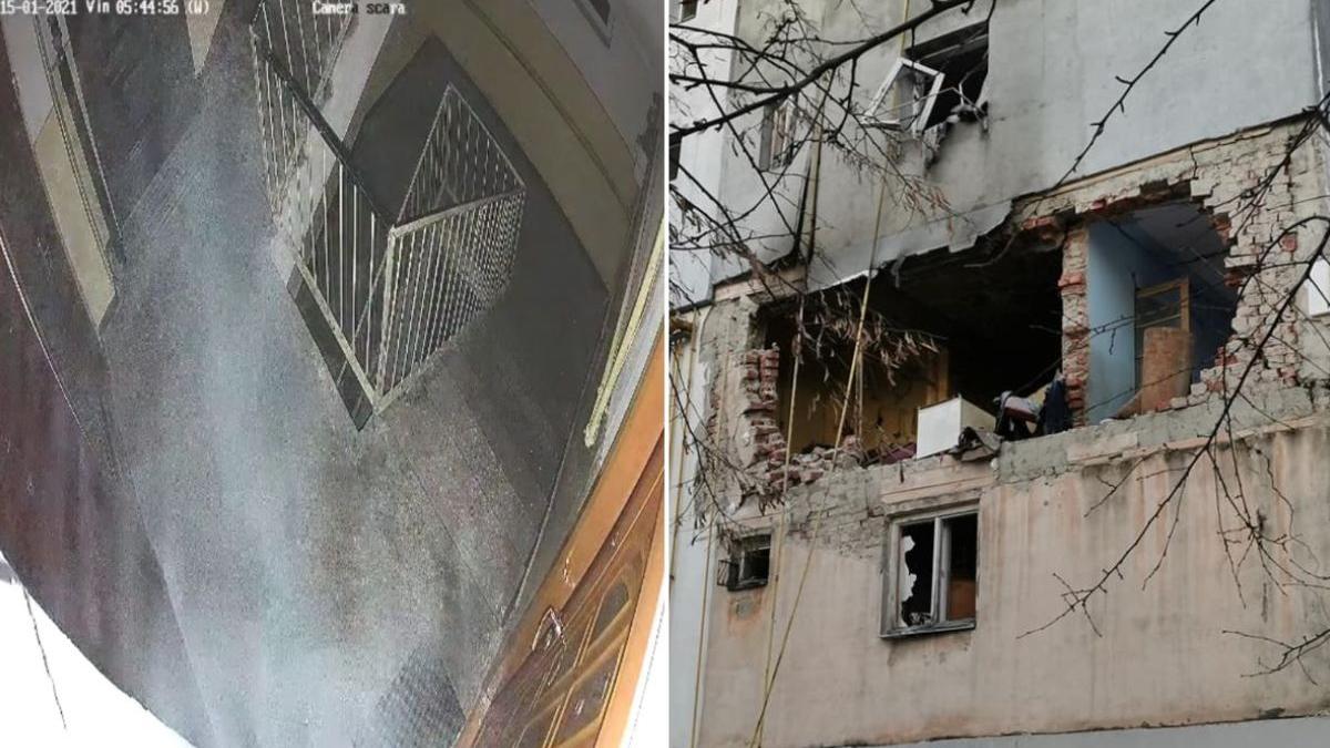explozie bloc gaesti filmata camera supraveghere
